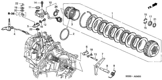 2003 Honda Civic Retainer, Cotter Diagram for 90435-P4V-000