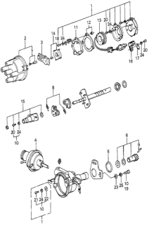 1979 Honda Prelude Head, Rotor Diagram for 30103-634-005