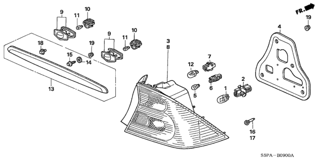 2005 Honda Civic Taillight - License Light Diagram