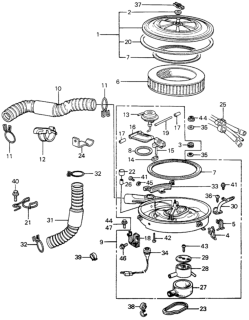 1982 Honda Civic Washer, Air Cleaner Diagram for 17212-PA0-000
