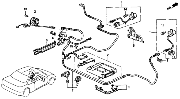 1992 Honda Accord SRS Unit Diagram