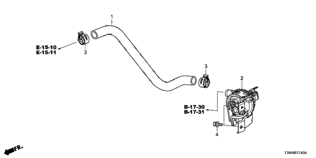 2014 Honda Accord Hybrid Hose A, Water Inle Diagram for 79721-T3W-A00