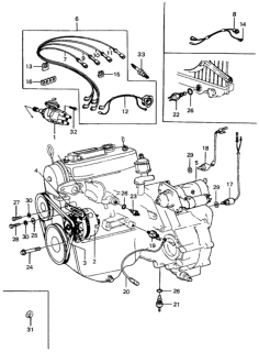 1973 Honda Civic Belt, Alternator Diagram for 31110-634-003