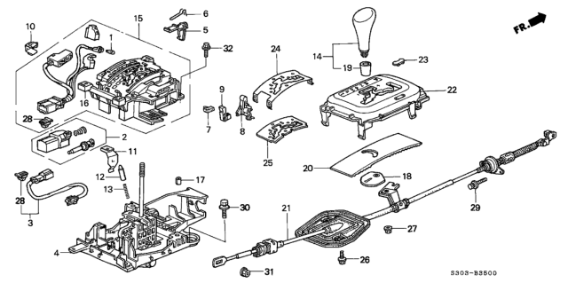 1997 Honda Prelude Select Lever Diagram
