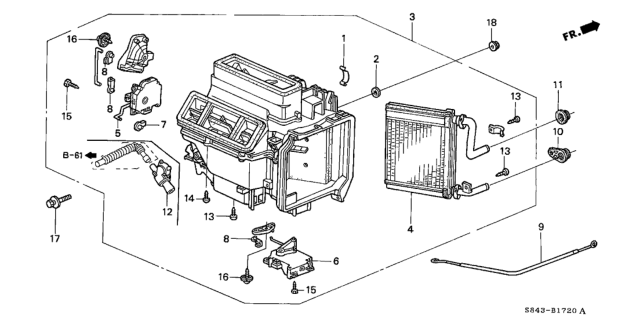 2002 Honda Accord Heater Unit Diagram for 79100-S4K-A01