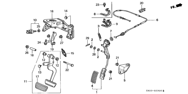 1995 Honda Odyssey Stay, Throttle Wire Diagram for 17925-SX0-A00