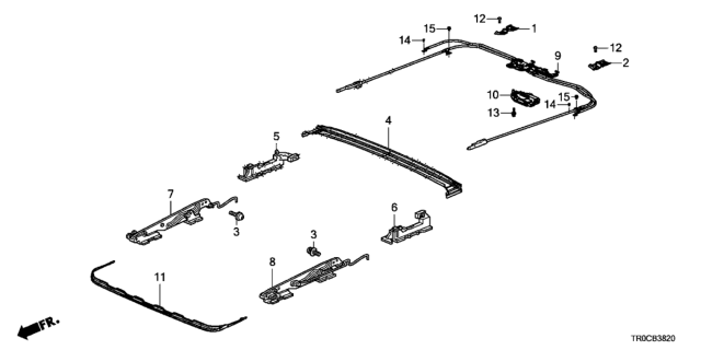 2014 Honda Civic Motor Assy., Sunroof Diagram for 70450-TR0-A01