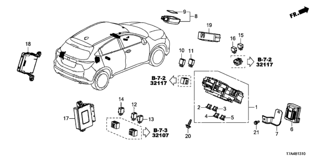 2020 Honda HR-V Box Assembly, Fuse (Rewritable) Diagram for 38200-T7A-AB1