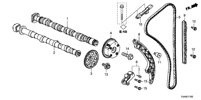 2015 Honda Fit Camshaft, Exhuast Diagram for 14120-5R1-020