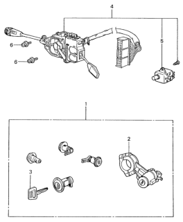 1982 Honda Civic Lock Set, Cylinder Diagram for 35010-SA8-671