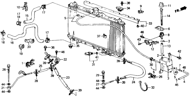 1989 Honda Prelude Radiator Hose Diagram