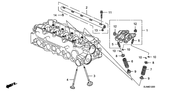 2008 Honda Fit Shaft, Rocker Arm Diagram for 14631-PWC-010