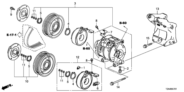 2014 Honda Accord A/C Compressor (V6) Diagram