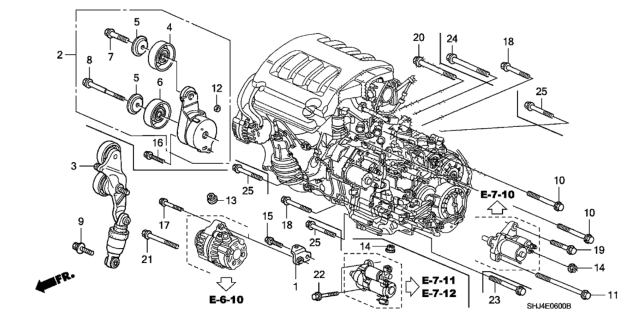 2010 Honda Odyssey Alternator Bracket Diagram