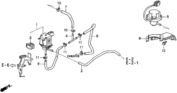 1996 Honda Prelude Stay, Purge Flow Switch Diagram for 36382-P12-A01