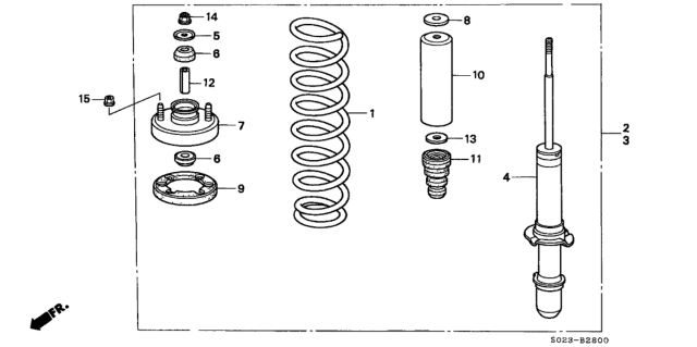 1997 Honda Civic Shock Absorber Assembly, Right Front Diagram for 51601-S01-A01