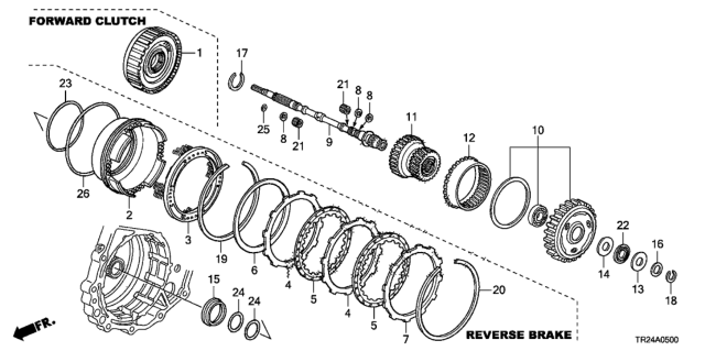 2013 Honda Civic Clutch Assy., Forward Diagram for 22500-RBL-003