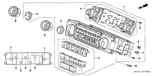 2008 Honda Civic Knob Set A *YR334L* (US TAUPE GUN METALLIC) Diagram for 79501-SNA-A01ZB