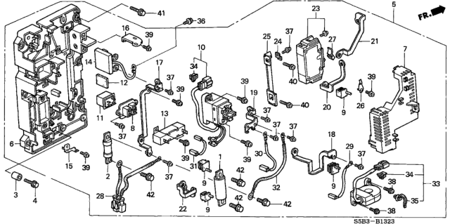 2003 Honda Civic Board Assembly, Junction Diagram for 1E100-PZA-003