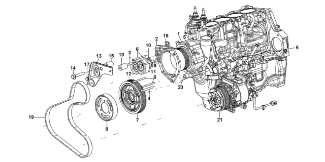 2013 Honda CR-Z Set, Compressor Clutch Diagram for 38910-F27S-A01