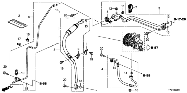 2016 Honda HR-V A/C Air Conditioner (Hoses/Pipes) Diagram