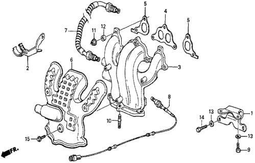 1986 Honda Prelude Gasket A, Manifold Diagram for 18115-PC6-010