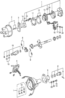1979 Honda Prelude Shaft Set, Rotor Diagram for 30127-689-661