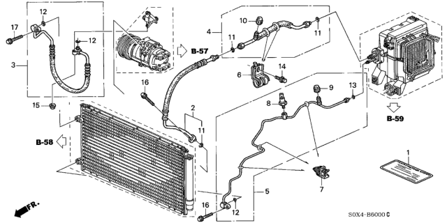 2000 Honda Odyssey A/C Hoses - Pipes (Single) Diagram