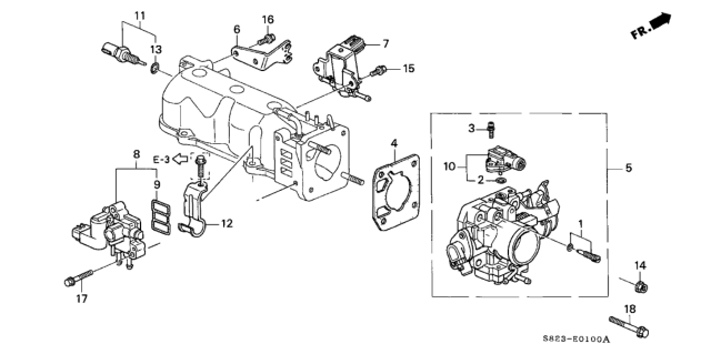1998 Honda Accord Body Assembly, Throttle (Gfa5A) Diagram for 16400-PAA-A61