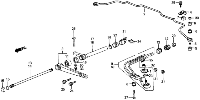 1984 Honda CRX Front Lower Arm Diagram