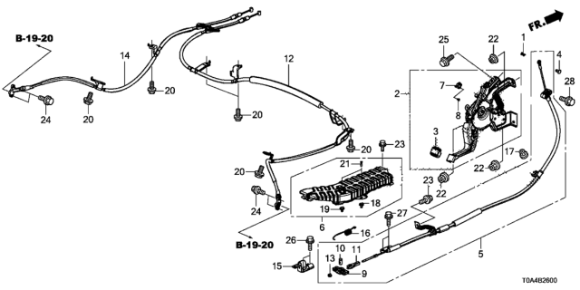 2012 Honda CR-V Wire B, Parking Brake Diagram for 47560-T0A-A02