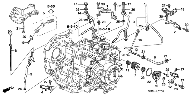 2006 Honda Odyssey Hose (177MM) (ATf) Diagram for 25213-RGR-013