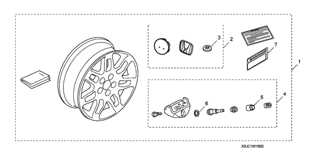 2014 Honda Ridgeline Alloy Wheel (SBC) (18") Diagram