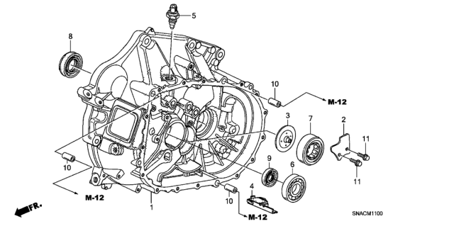 2011 Honda Civic MT Clutch Case (2.0L) Diagram