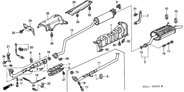 2001 Honda Civic Converter Diagram for 18190-PMS-A00
