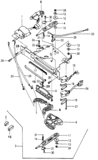 1980 Honda Accord Rail, Mode Lever Diagram for 39278-671-010