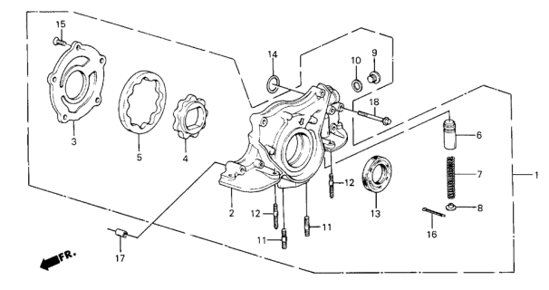 1984 Honda Civic Pump Assembly, Oil Diagram for 15100-PE1-721