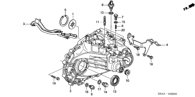 2001 Honda Civic MT Transmission Case Diagram