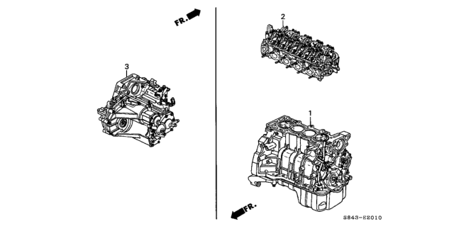 2001 Honda Accord General Assy., Cylinder Block (DOT) Diagram for 10002-PTX-L02