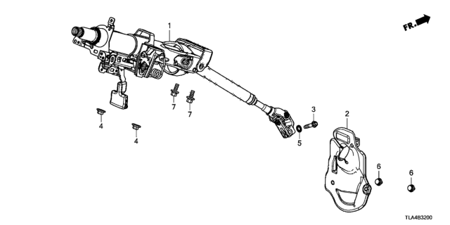 2018 Honda CR-V Column Assembly, Steering Diagram for 53200-TLA-A61