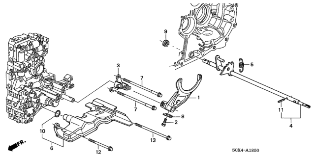 2002 Honda Odyssey Spring, Detent Arm Diagram for 24634-PFY-000