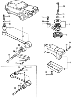 1973 Honda Civic Support A, Engine Diagram for 50811-634-930