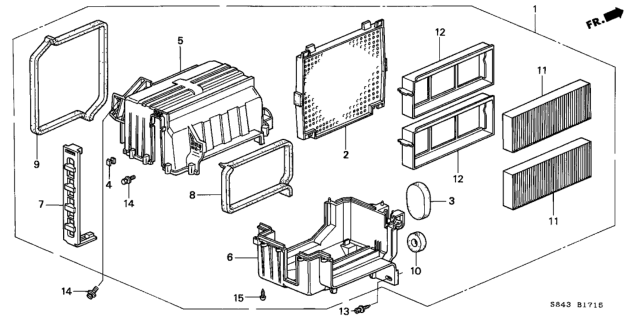 2002 Honda Accord Duct Assy., Heater Diagram for 79810-S84-Y00