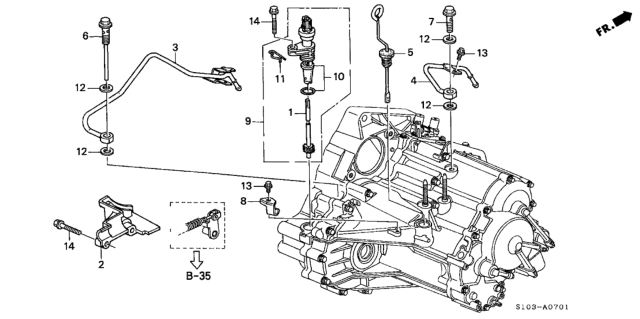 1998 Honda CR-V Gear, Speedometer Diagram for 23820-P3F-000