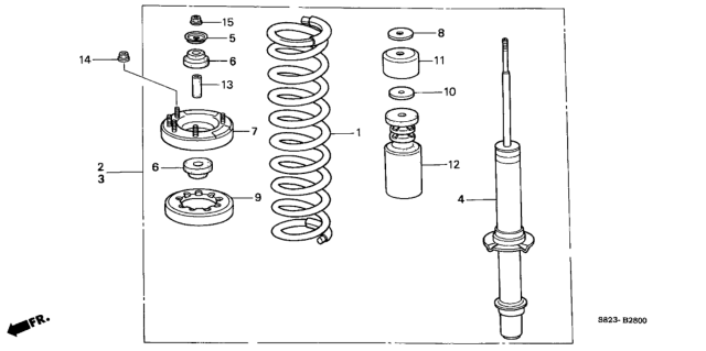 1999 Honda Accord Spring, Front Diagram for 51401-S80-A02