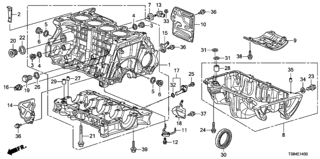 2013 Honda Civic Cylinder Block - Oil Pan (1.8L) Diagram