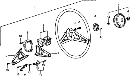 1979 Honda Civic Wheel Assembly, Steering (Nippon Purasuto) Diagram for 53100-673-923