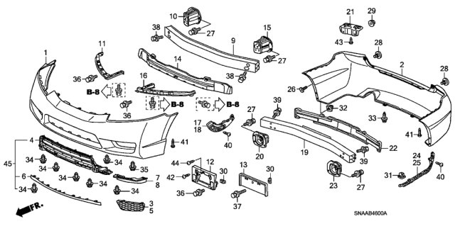 2009 Honda Civic Grille, Front Bumper Center (Lower) Diagram for 71107-SNA-A50