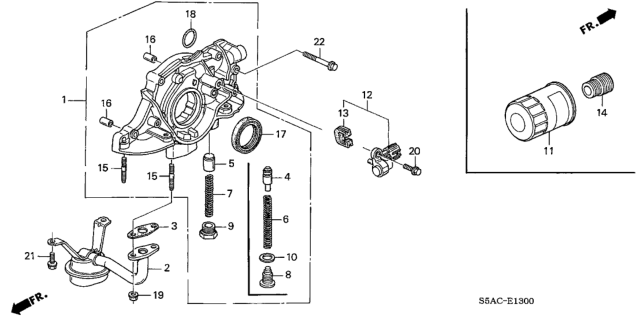 2005 Honda Civic Oil Pump - Oil Strainer Diagram