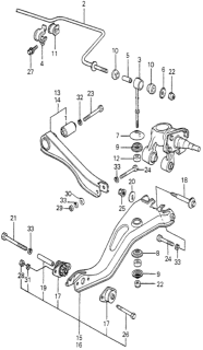 1980 Honda Prelude Rear Lower Arm - Stabilizer Diagram